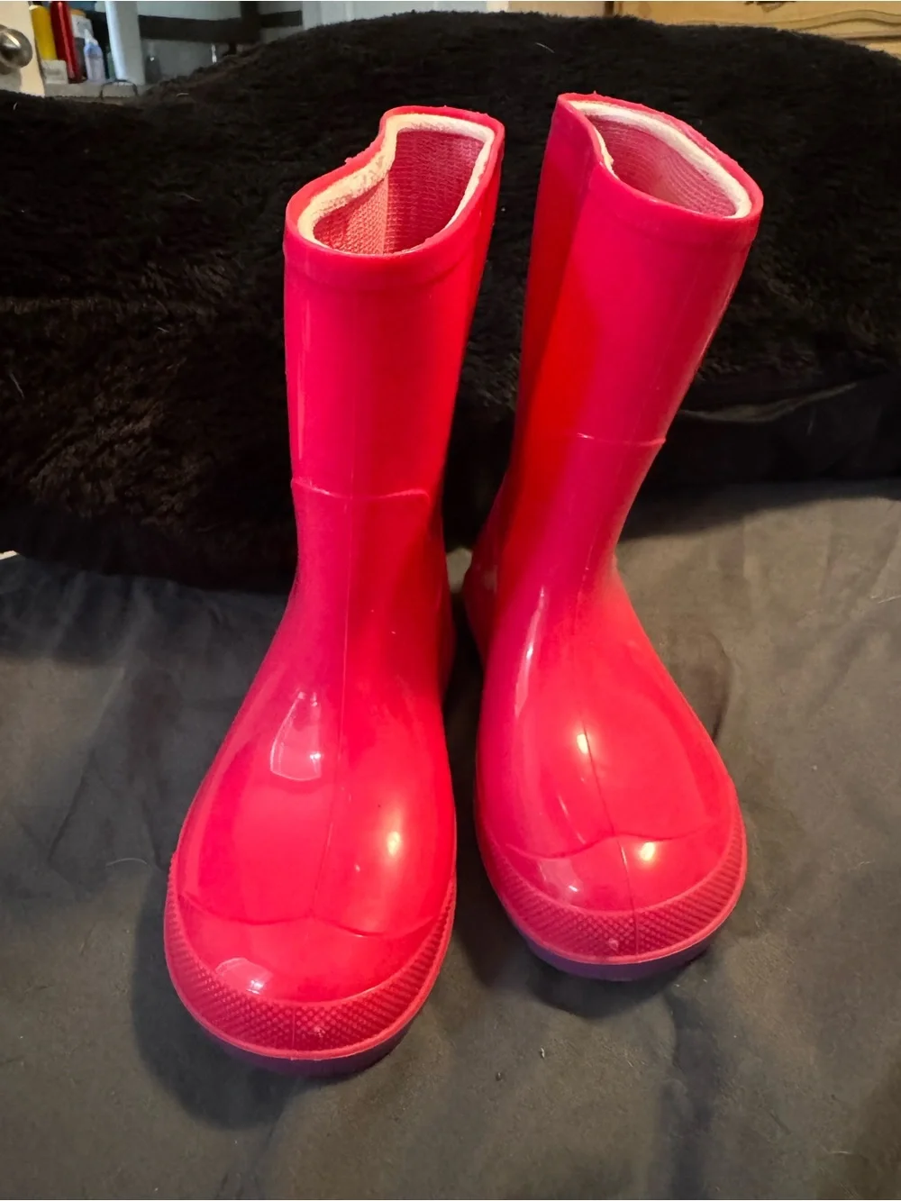 Bright Pink Kids Rain Boots
